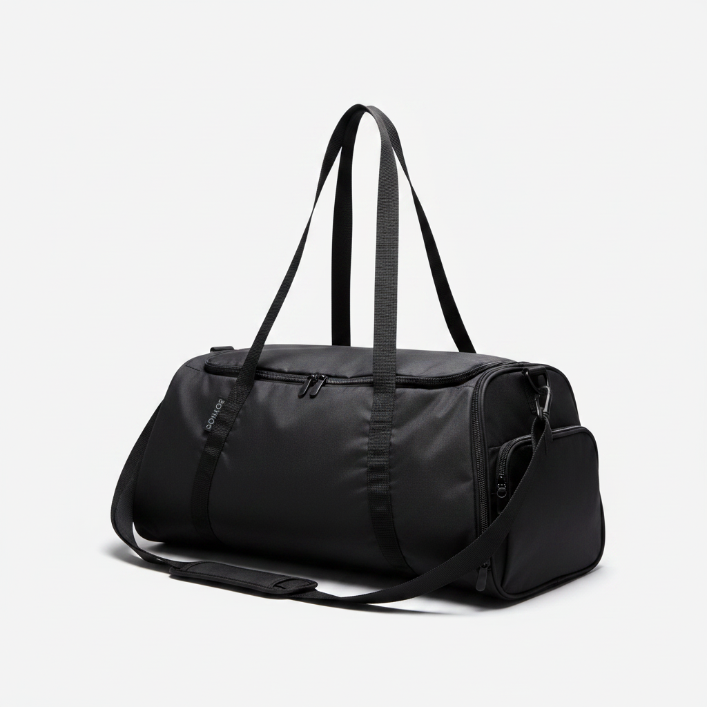 Men's Leather Gym Bag Black