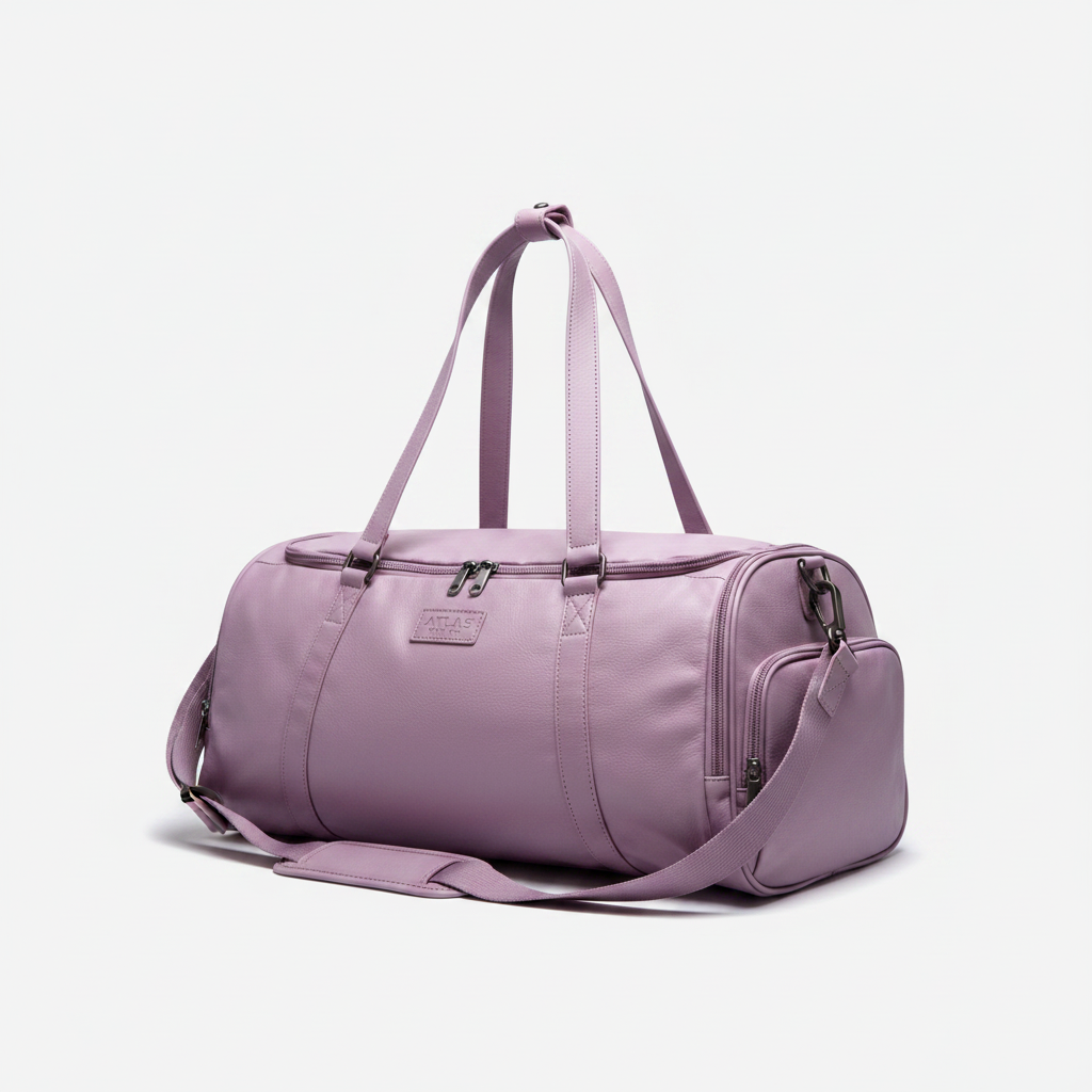 Women's Leather Gym Bag Lavender