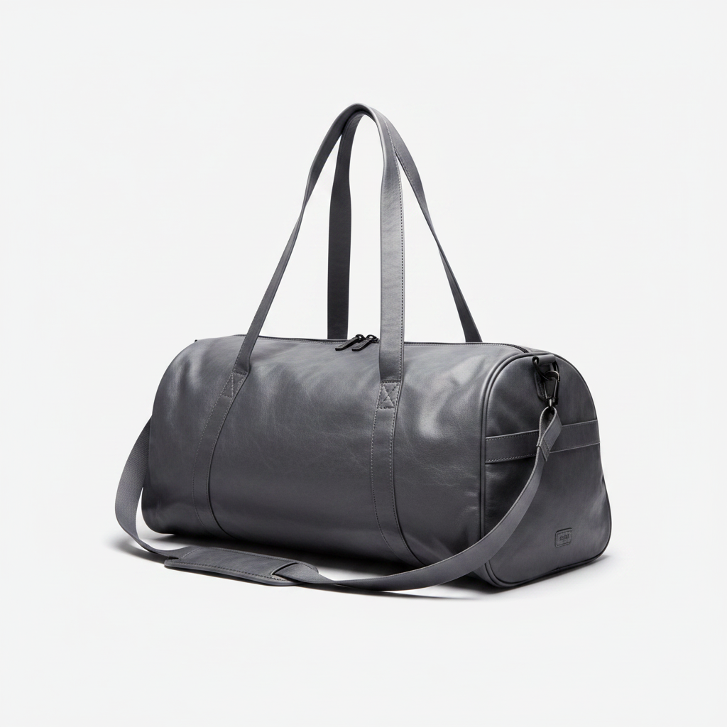 Men's Leather Gym Bag Slate