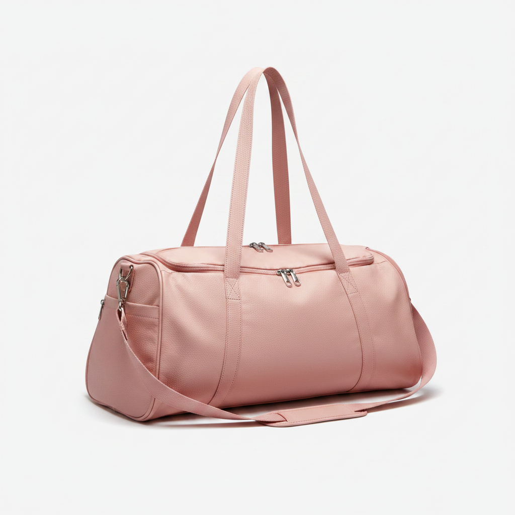 Women's Leather Gym Bag Blush Pink