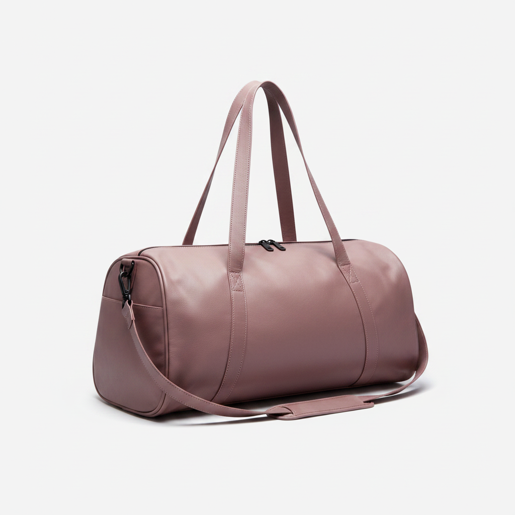 Women's Leather Gym Bag Mauve