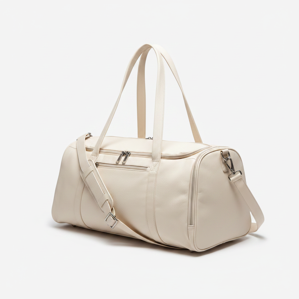 Women's Leather Gym Bag Ivory