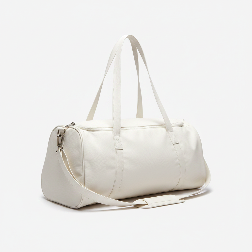 Women's Leather Gym Bag Soft White