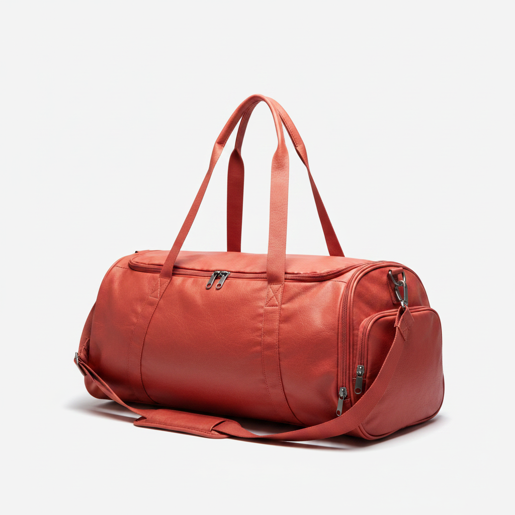 Women's Leather Gym Bag Coral