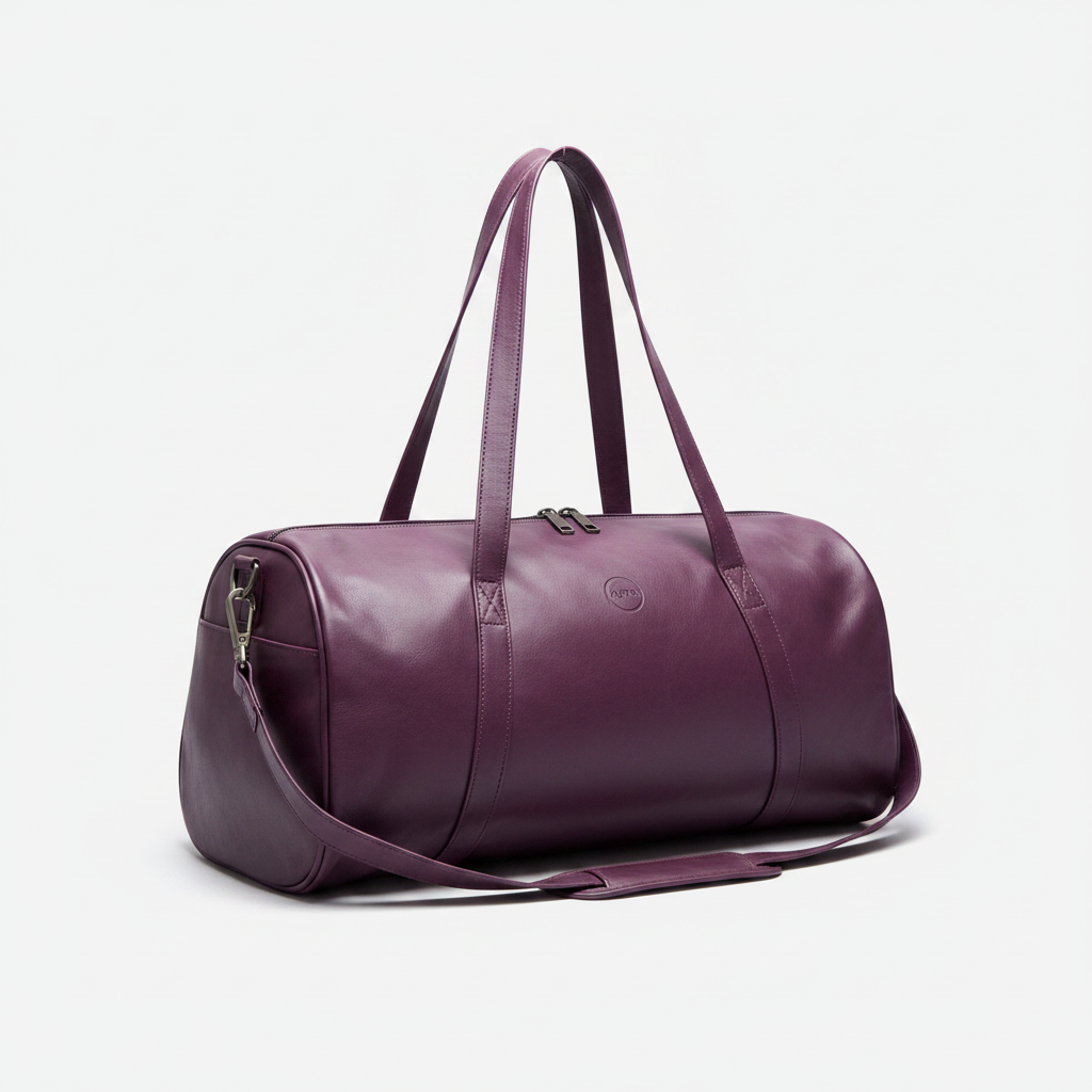 Women's Leather Gym Bag Lilac
