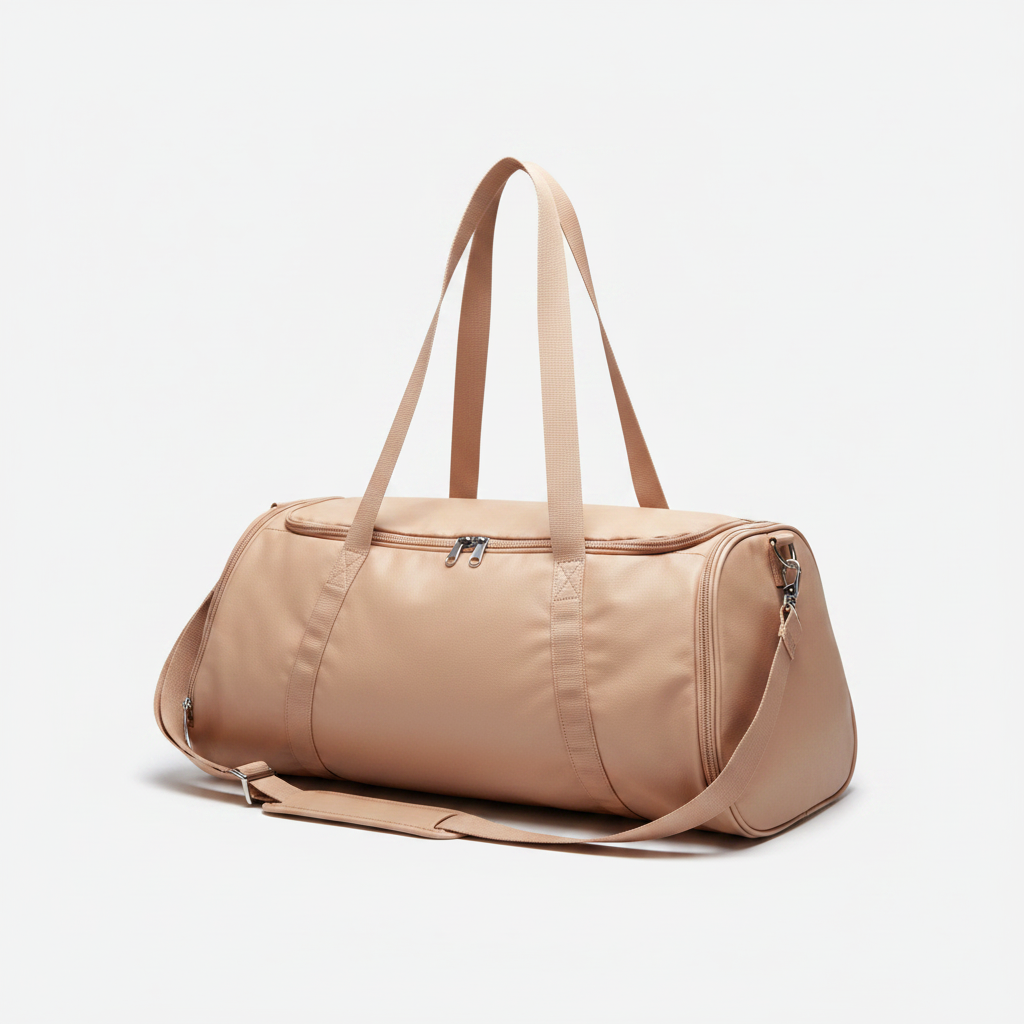 Women's Leather Gym Bag Nude Beige