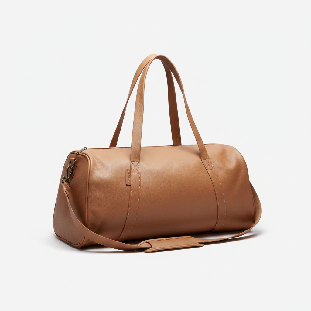Women's Leather Gym Bag Warm Taupe