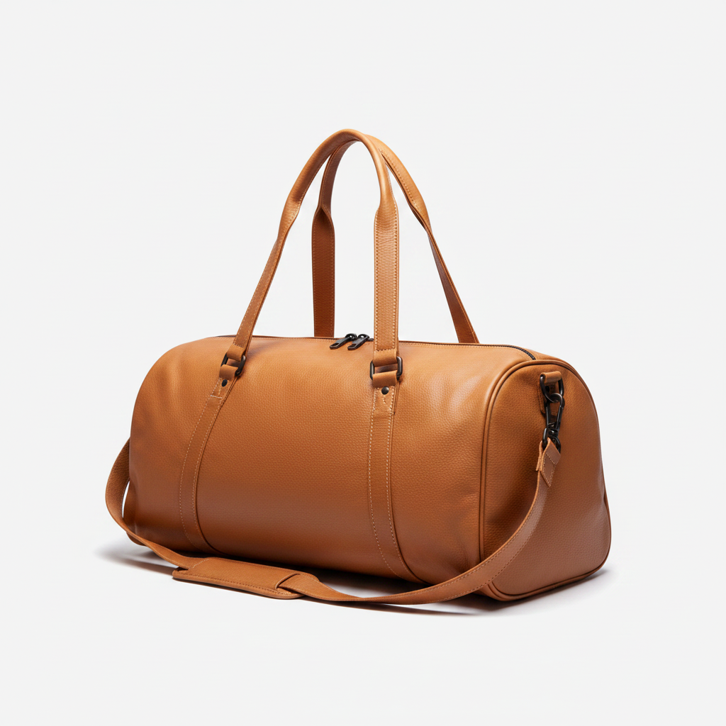 Men's Leather Gym Bag Tan
