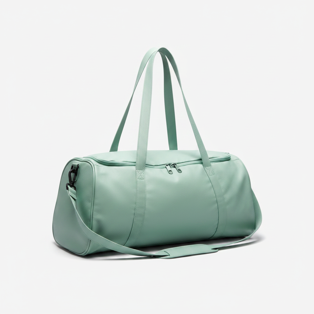 Women's Leather Gym Bag Mint Green